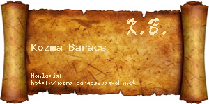 Kozma Baracs névjegykártya